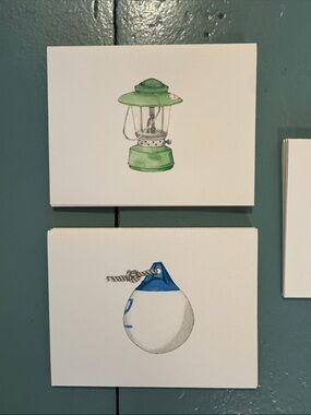 Sara Fitz NoteCard set Green Lantern, Blue Buoy, and life jacket NWT